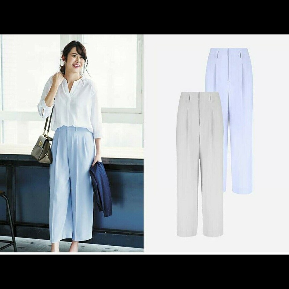 Uniqlo Drape Wide Leg Long Pants (White)